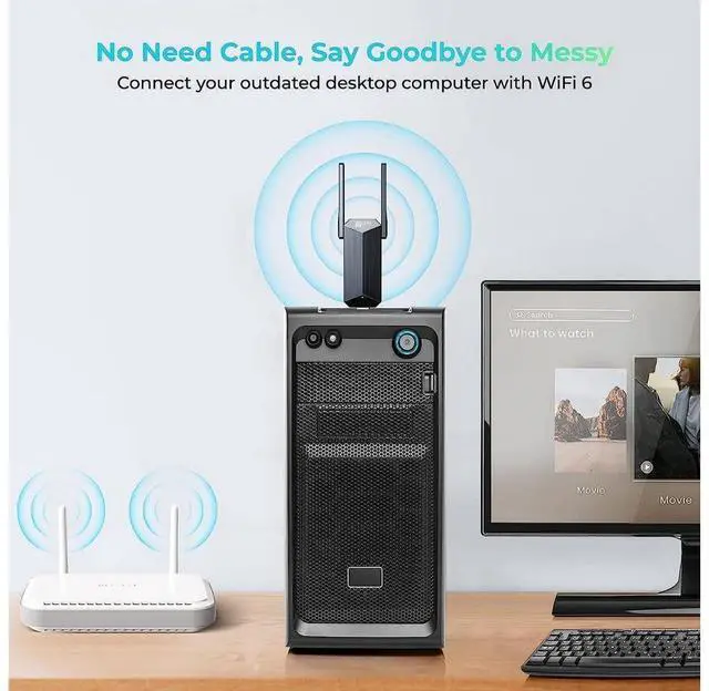 Alt view image 2 of 7 - USB WiFi 6 WiFi Adapter, AX1800 USB 3.0 Dual Band (5G & 2.4G) WiFi Dongle USB Wireless Adapter with 1800Mbps, 802.11AC Wireless Network Dongle High Gain Antennas for Win 10/11 Only eokCXOY