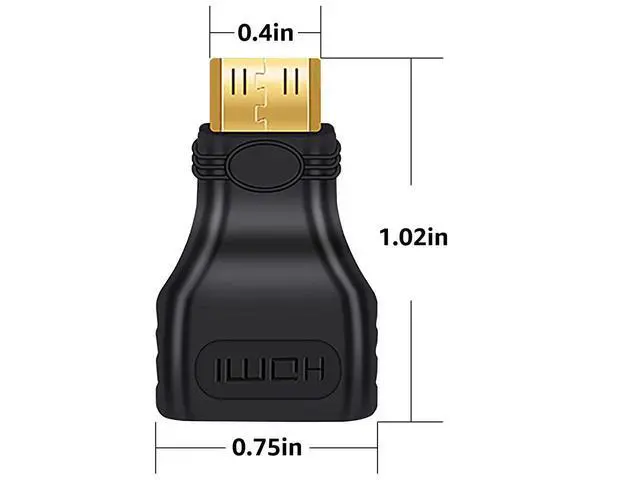 Alt view image 7 of 7 - HDMI Mini Adapter Mini HDMI to HDMI Connector 4K Support for Raspberry Pi Zero W, DSLR, Tablet, Camera, Camcorder, (2Pack)