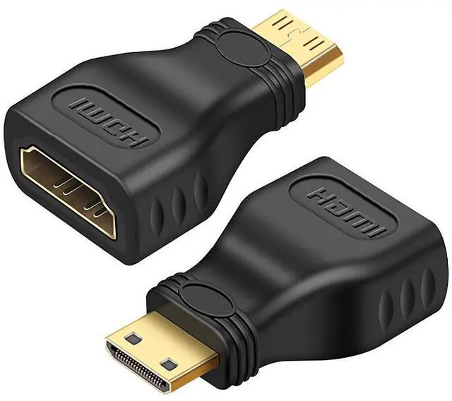 Main image of HDMI Mini Adapter Mini HDMI to HDMI Connector 4K Support for Raspberry Pi Zero W, DSLR, Tablet, Camera, Camcorder, (2Pack)