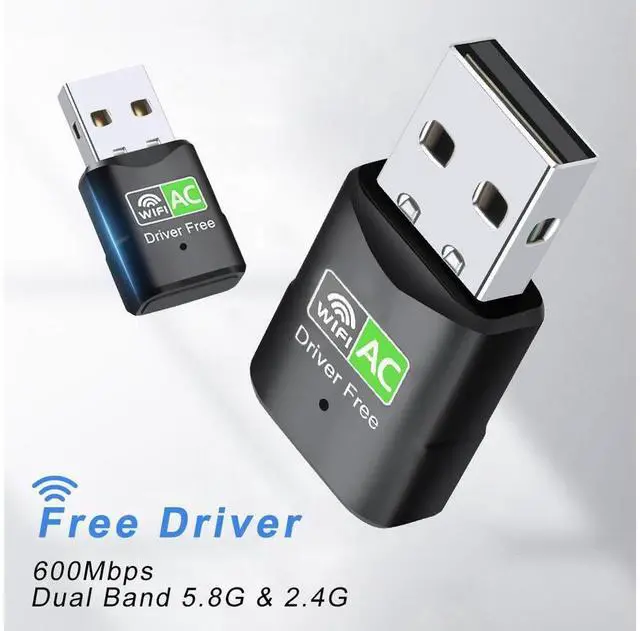Alt view image 6 of 7 - USB WiFi Adapter, 5G/2.4G Driver Free Dual Band Wireless USB WiFi Adapter for PC, 600Mbps High Speed WiFi Adapter for Desktop PC, USB WiFi Dongle Support Windows 7/8/10/11 eokCXOY