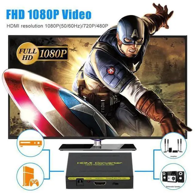 Alt view image 7 of 7 - HDMI Audio Extractor Converter 5.1CH Audio Splitter 1080P Stereo Analog HDMI to HDMI Optical SPDIF RCA L/R Adapter Converters Support Full HD,4K@30Hz,1080P,3D eokCXOY