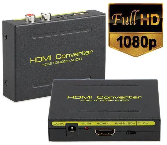Main image of HDMI Audio Extractor Converter 5.1CH Audio Splitter 1080P Stereo Analog HDMI to HDMI Optical SPDIF RCA L/R Adapter Converters Support Full HD,4K@30Hz,1080P,3D eokCXOY