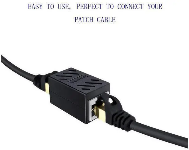 Alt view image 7 of 7 - RJ45 Inline Coupler, Cat7 Cat6 Cat5e Ethernet Coupler Female to Female(Black-2 Pack) eokCXOY