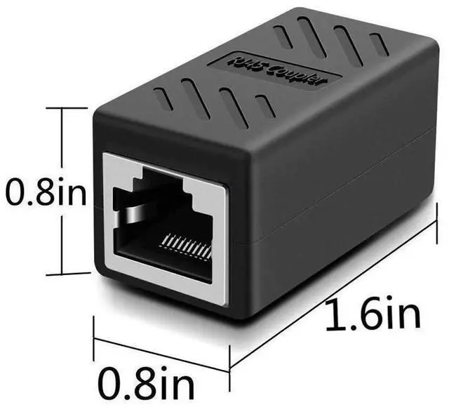 Alt view image 3 of 7 - RJ45 Inline Coupler, Cat7 Cat6 Cat5e Ethernet Coupler Female to Female(Black-2 Pack) eokCXOY