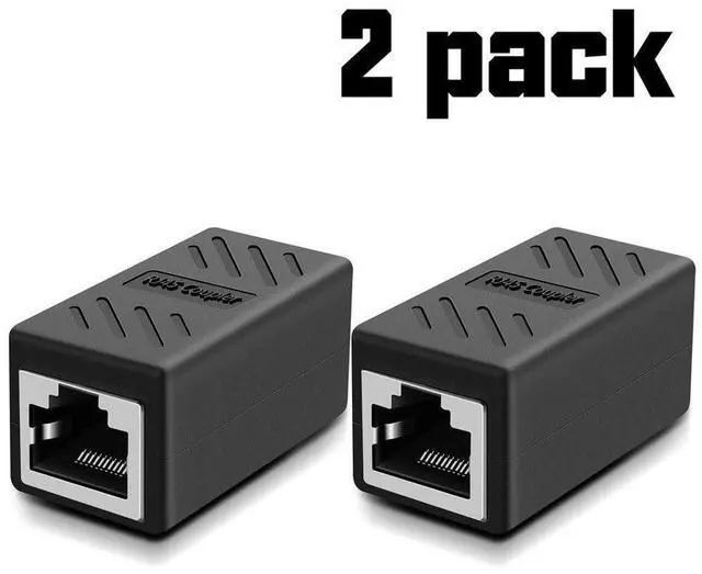 Main image of RJ45 Inline Coupler, Cat7 Cat6 Cat5e Ethernet Coupler Female to Female(Black-2 Pack) eokCXOY