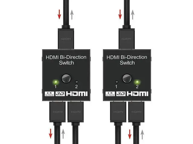 Alt view image 4 of 7 - HDMI Switch 4K 60hz HDMI Splitter-Aluminum Bi-Directional HDMI Switcher 2 Input 1 Output, HDMI Switch Splitter 2 x 1/1 x 2. No External Power Required, Support 4K 3D HD 1080P for Xbox PS4 Roku HDTV