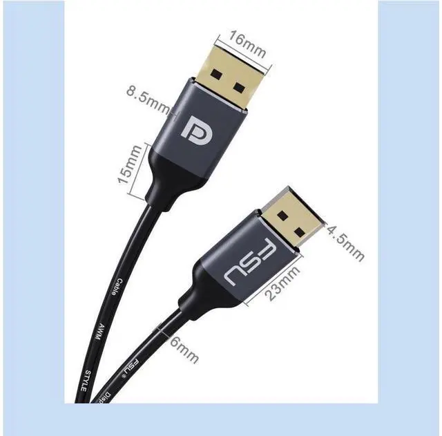 Alt view image 6 of 7 - Ultra HD DisplayPort 1.4 Cable 8K 4K 144Hz 165Hz DP Cable Display Port Adapter for Video PC Laptop TV DP 1.4 1.2 Display Port 1.2 Cable (9.9FT/ 3M) eokCXOY