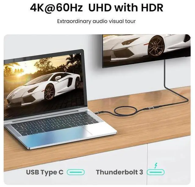 Alt view image 3 of 7 - USB C Extension Cable, 6.6ft /2M-Braided USB C Extender Cable, USB C to USB C Male to Female Cord USB 3.1 Gen 2 Sync Transfer 10Gbps 100W/5A Fast Charging 4K Display Compatible with Laptop Smartphones