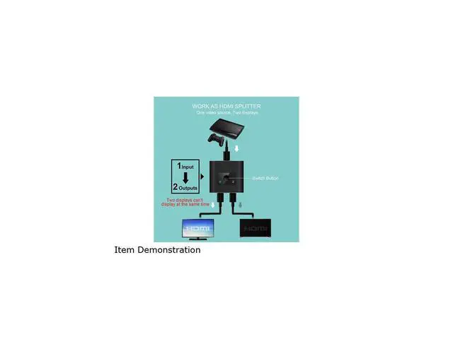 Alt view image 6 of 7 - HDMI Switch 4K HDMI Splitter- YXwin Aluminum Bi-Directional HDMI Switcher 2 Input 1 Output, HDMI Switch Splitter 2 x 1/1 x 2. No External Power Required, Support 4K 3D HD 1080P for Xbox PS4 Roku HDTV
