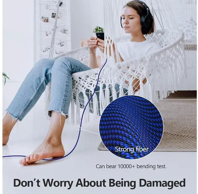 Alt view image 5 of 7 - USB C Cable 10ft 3 Pack USB C Charger Cable, USB A to USB C Charging Cable USB Type C Fast Charge Cord Compatible with S-a-m-s-u-n-g GalaxyS20 S10 Note 9, Android Cell Phones and More- Black Blue Red