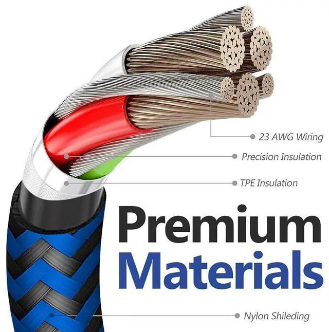 Alt view image 3 of 7 - USB C Cable 10ft 3 Pack USB C Charger Cable, USB A to USB C Charging Cable USB Type C Fast Charge Cord Compatible with S-a-m-s-u-n-g GalaxyS20 S10 Note 9, Android Cell Phones and More- Black Blue Red