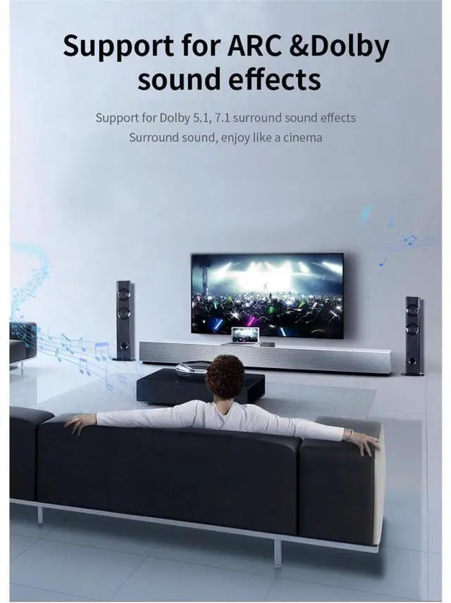 Alt view image 6 of 7 - 4K@60Hz 4x1 HDMI Switch Audio Extractor with Optical Toslink SPDIF/Coaxial/3.5mm Audio Out, 4 Ports HDMI 2.0b Switcher with Remote Control Support ARC, HDCP 2.2, 3D, for Xbox, Fire Stick, PS5, OZQ7