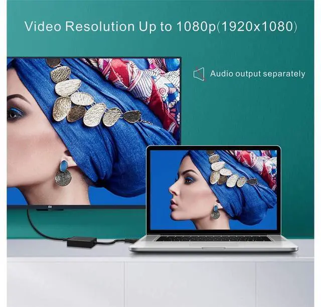 Alt view image 6 of 7 - USB3.0 to HDMI Adapter, USB to HDMI 1080P Video Graphics Cable Converter with Audio for PC Laptop Projector HDTV Compatible with Windows XP 7/8/8.1/10 [Not Support Mac OS Chromebook] eokCXOY