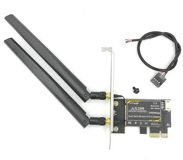 Alt view image 6 of 7 - PCIe WiFi 6 Network Card Wireless Adapter Bluetooth 5.0 AX 3000 Mbps AX200 Dual Band 5.GHz/2.4GHz PCI-E Wireless WiFi Network Adapter Card for Desktop Windows 10 64-bit eokCXOY