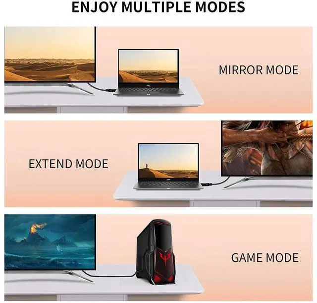 Alt view image 4 of 7 - DisplayPort 1.4 Cable 8K @60Hz,VESA Certified Display Port Cable 10ft / 3M, DP to DP 1.4 Cable Cord with [1440P@144Hz, 1080P@240Hz, 4K@120Hz, 8K@60Hz] & HDR HBR3 Support -Gold Black eokCXOY