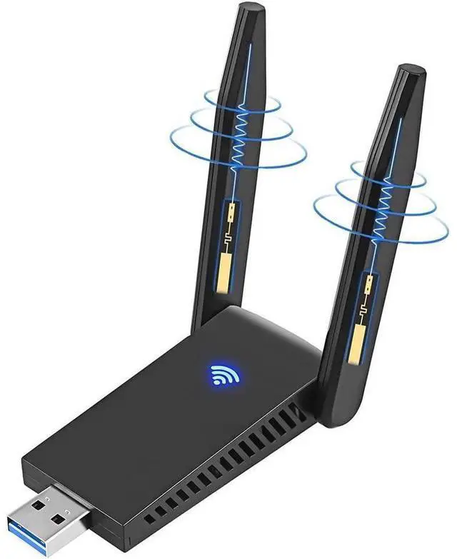 Main image of WLAN Stick USB 3.0 WiFi Adapter PC 1300Mbps WiFi Dongle 2.4GHz/5GHz High Gain Dual Band 5dBi Antenna Wireless Network Adapter for Desktop, Laptop WinXP/7/8/10/Vista/Linux eokCXOY