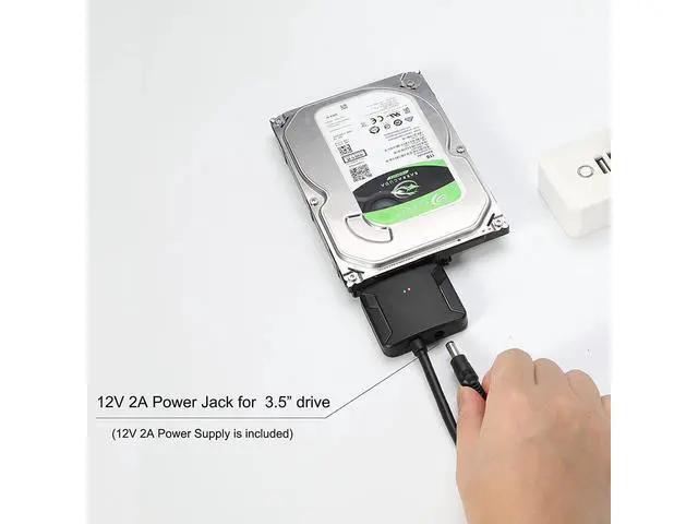 Alt view image 6 of 7 - SATA to USB 3.0 Adapter Cable, SATA III Hard Drive Adapter Converter for 3.5/2.5 Inch HDD/SSD with 12V/2A Power Adapter, 17 Inch, External Converter with 12V Power Adapter eokCXOY