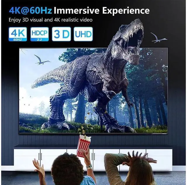 Alt view image 4 of 7 - HDMI Switch Splitter 4K@60hz, Aluminum Bidirectional HDMI Switcher 2 in 1 Out, HDMI Splitter 1 in 2 Out, HDMI Hub Supports 4K 3D HDR for Xbox PS5/4/3 Blu-Ray Player Fire Stick Roku HDTV eokCXOY