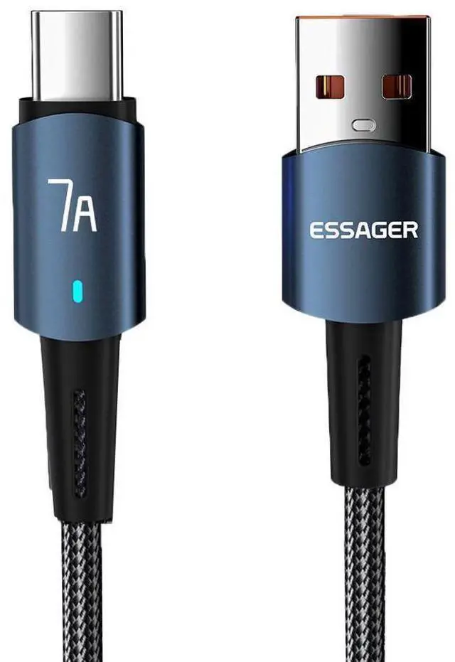 Main image of USB A to USB C Cable, 7A Fast Charging USB C Cable Nylon Braided Charger Cord Type C Cable for Samsung S21 S20 iPad Pro Google Pixel LG (3.3FT, 1-PACK)