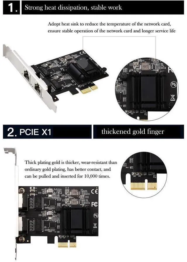Alt view image 4 of 7 - Dual-port 2.5G Gigabit Network Card Desktop 8125BG ASM1806 Chip Ethernet Server Network Card RJ45 LAN ESXi Diskless PXE eokCXOY