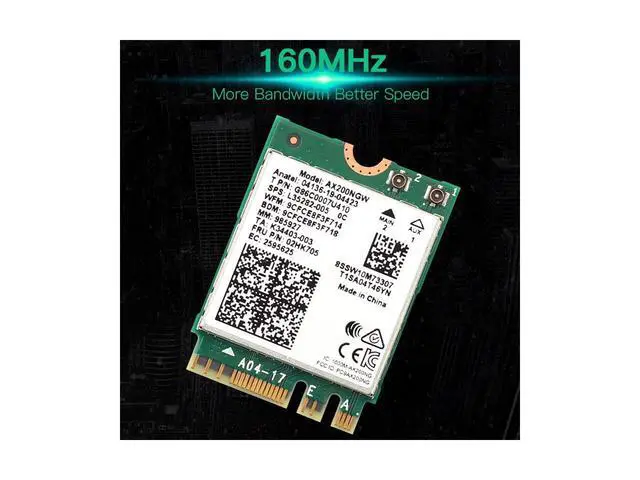 Alt view image 4 of 7 - Dual band 802.11ax WIfi 6 For Intel AX200 NGFF M.2 KEY E Wireless Card AX200NGW MU-MIMO 2.4G/5Ghz 2400Mbps BT 5.1 With Antennas eokCXOY