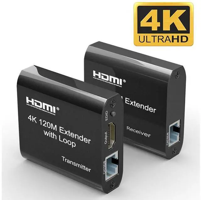 Main image of 4K HDMI Extender, 394ft HDMI Extension Adapter 4K@30Hz 1080P@60Hz HDMI Over Ethernet Transmitter and Receiver with HDMI Loopout, Audio, EDID eokCXOY