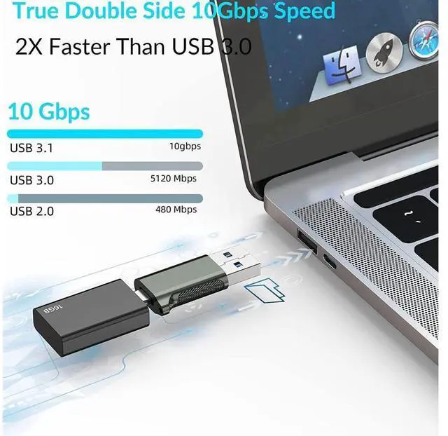 Alt view image 5 of 7 - [2 PACK] USB C Female to USB A Male Adapter 3.1 Gen 2 - True 10Gbps Type C to USB Converter Support Charging, Audio, Data Transfer USB A to USB-C Adapter eokCXOY