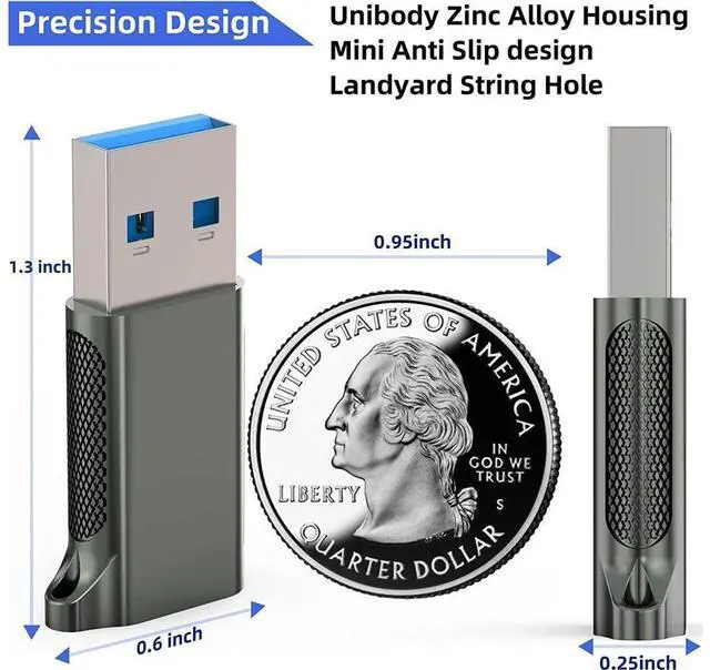 Alt view image 2 of 7 - [2 PACK] USB C Female to USB A Male Adapter 3.1 Gen 2 - True 10Gbps Type C to USB Converter Support Charging, Audio, Data Transfer USB A to USB-C Adapter eokCXOY