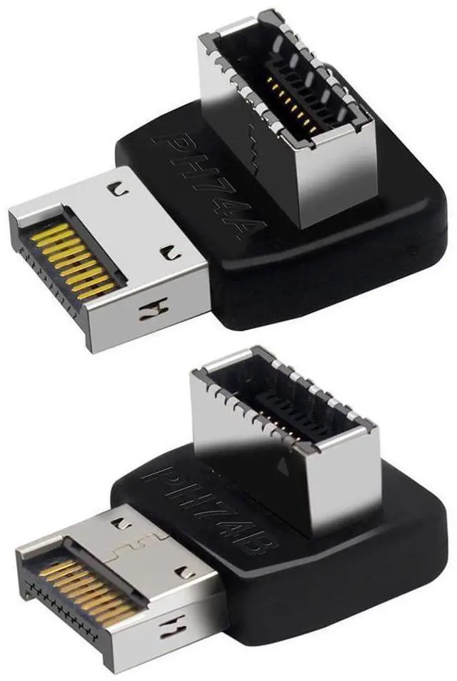 Main image of Computer Motherboard Type-C USB3.1 Type-E 90 Degree Converter Computer Internal USB Header Adapter USB 3.1 Type-E 90 Degree Steering Elbow (2 PACK)
