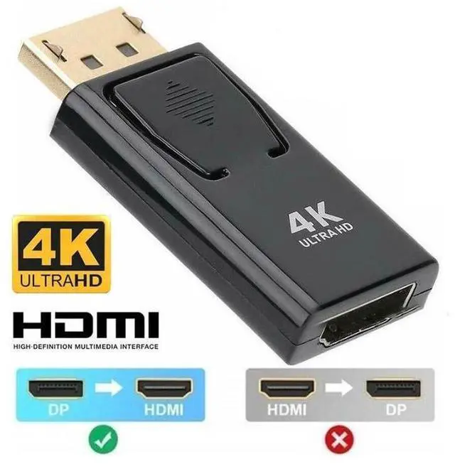 Main image of DP to HDMI Adapter - DisplayPort to HDMI Adapter - 4K UHD @60Hz, 3D Resolutions up to 3840x2160p@60Hz, 1-Pack eokCXOY