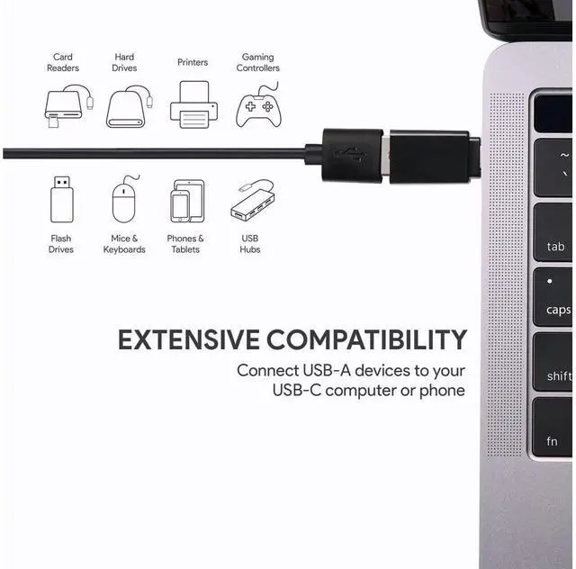 Alt view image 2 of 7 - USB C Adapter, [2 Pack] USB C to USB 3.0 Adapter Compatible with MacBook Pro 2017/2016 , Google Chromebook Pixelbook , Samsung Galaxy S9 S8 S8+ Note8, Google Pixel 2/2XL - Black eokCXOY