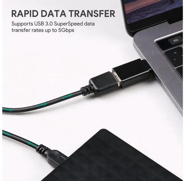 Alt view image 3 of 7 - USB C Adapter, [2 Pack] USB C to USB 3.0 Adapter Compatible with MacBook Pro 2017/2016 , Google Chromebook Pixelbook , Samsung Galaxy S9 S8 S8+ Note8, Google Pixel 2/2XL - Black eokCXOY