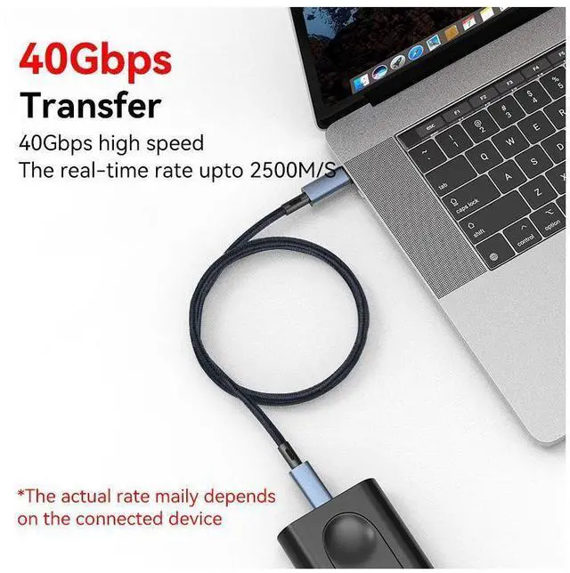 Alt view image 3 of 7 - USB C to USB C Cable 240W, USB 4 Cable Active Thunderbolt 4 Cable 3.3FT / 1M Supports 40Gbps Data Transfer, Single 8K 60Hz/Dual 4K Displays Compatible with Thunderbolt 4, Mobile Phone, Notebook, MAC