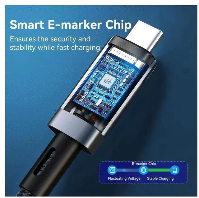 Alt view image 6 of 7 - USB C to USB C Cable 240W, USB 4 Cable Active Thunderbolt 4 Cable 3.3FT / 1M Supports 40Gbps Data Transfer, Single 8K 60Hz/Dual 4K Displays Compatible with Thunderbolt 4, Mobile Phone, Notebook, MAC