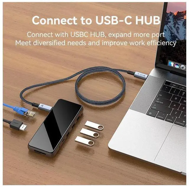 Alt view image 5 of 7 - USB C to USB C Cable 240W, USB 4 Cable Active Thunderbolt 4 Cable 3.3FT / 1M Supports 40Gbps Data Transfer, Single 8K 60Hz/Dual 4K Displays Compatible with Thunderbolt 4, Mobile Phone, Notebook, MAC