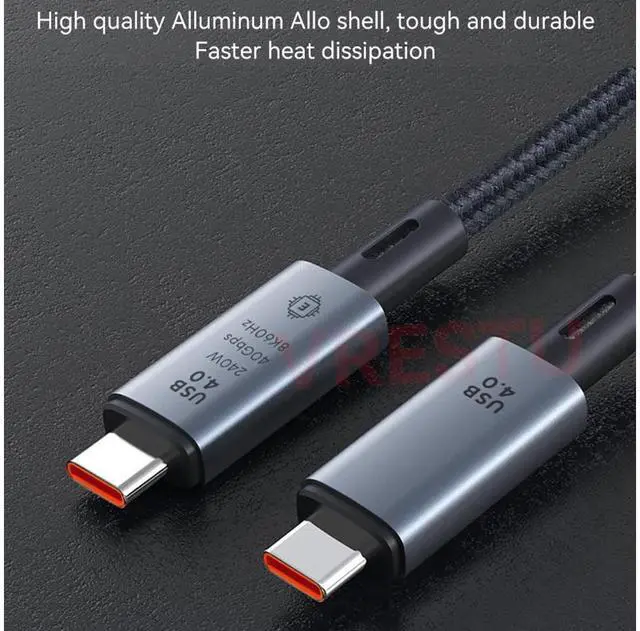 Alt view image 7 of 7 - USB C to USB C Cable 240W, USB 4 Cable Active Thunderbolt 4 Cable 3.3FT / 1M Supports 40Gbps Data Transfer, Single 8K 60Hz/Dual 4K Displays Compatible with Thunderbolt 4, Mobile Phone, Notebook, MAC