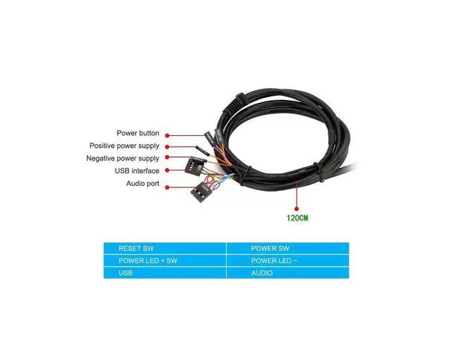 Alt view image 6 of 7 - USB 2.0 Multifunction Desktop PC Switch With Audio Sound Computer Switch External Power Switch Reset Button Plug and Play eokCXOY