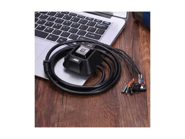 Alt view image 7 of 7 - USB 2.0 Multifunction Desktop PC Switch With Audio Sound Computer Switch External Power Switch Reset Button Plug and Play eokCXOY