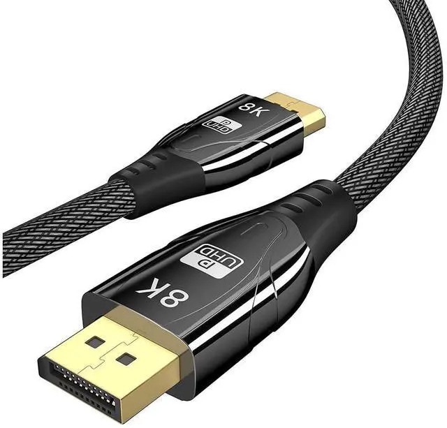 Main image of DisplayPort Cable DP 1.4, 8K 6.6ft/2M DP to DP Cable, High Speed 32.4Gbps, Support 8k @60Hz 7680x4320, 4K @144Hz, 2K @165Hz, HDR, UltraHD (Black, 6.6Feet) eokCXOY