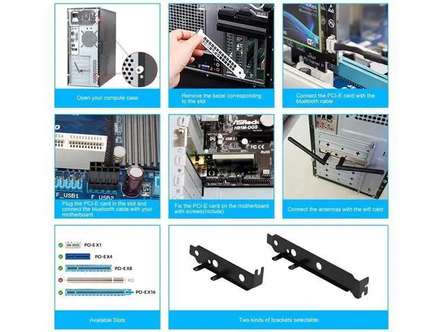 Alt view image 6 of 7 - WiFi 6 AX200 PCI-E WiFi Card, Dual-Band 5GHz/2.4GHz Wireless WiFi Network Adapter for Desktop, Supports Bluetooth 5.0 | MU-MIMO | Only Supports Win 10 64-bit (Black) eokCXOY