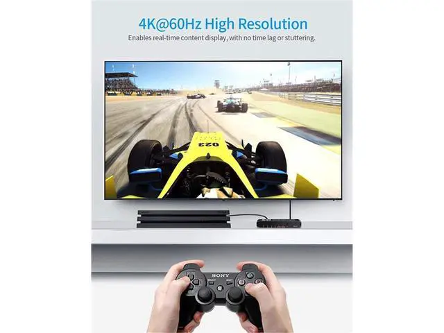 Alt view image 4 of 7 - 4k HDR HDMI Switch, 4-Port HDMI 2.0 Switch Selector with IR Remote Control, Supports HDCP 2.2 4K@60Hz UltraHD HDR10 3D HD1080P Dolby DST, HDMI Splitter for PS4 Xbox Apple TV Fire Stick eokCXOY