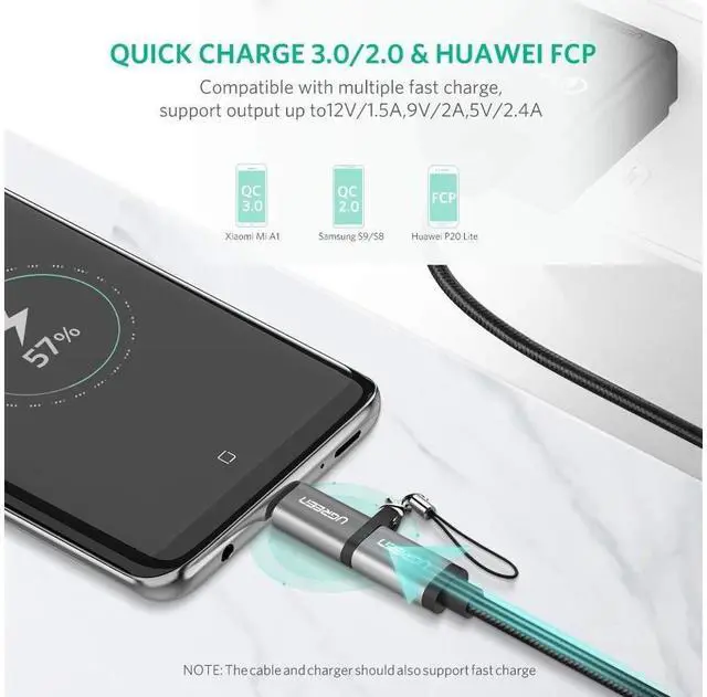 Alt view image 2 of 7 - Micro USB to USB C Adapter with Keychain Compatible Samsung Galaxy S8 New MacBook Pro Pixel XL Nexus 5X 6P, Sony XZ, LG V20 G5 G6 eokCXOY