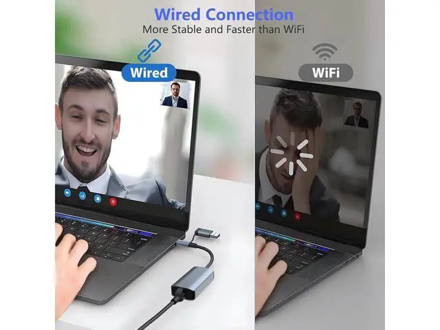 Alt view image 6 of 7 - USB C to Ethernet Adapter, USB 3.0 Network Adapter, USB to 1000Mbps Gigabit RJ45 LAN Ethernet Adapter, Aluminum Gigabit LAN Wire Adapter Compatible with Mac-Book, Steam Deck, i-Pad, TV Box, etc.