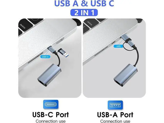 Alt view image 7 of 7 - USB C to Ethernet Adapter, USB 3.0 Network Adapter, USB to 1000Mbps Gigabit RJ45 LAN Ethernet Adapter, Aluminum Gigabit LAN Wire Adapter Compatible with Mac-Book, Steam Deck, i-Pad, TV Box, etc.