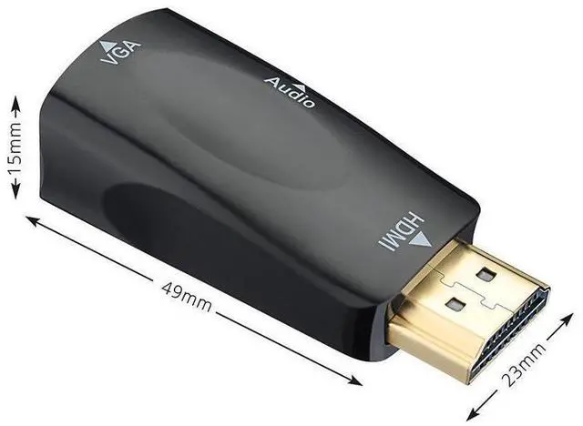 Alt view image 2 of 7 - HDMI to VGA Adapter with Audio Cable, Gold-Plated 1080P HDMI to VGA Converter with 3.5mm Audio Port for PC,Laptop,DVD,Projector,HDTV,Xbox,STB,Intel Nuc,Chromebook,Android TV Box -Black
