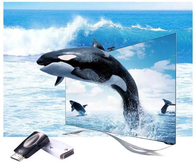 Alt view image 6 of 7 - HDMI to VGA Adapter with Audio Cable, Gold-Plated 1080P HDMI to VGA Converter with 3.5mm Audio Port for PC,Laptop,DVD,Projector,HDTV,Xbox,STB,Intel Nuc,Chromebook,Android TV Box -Black