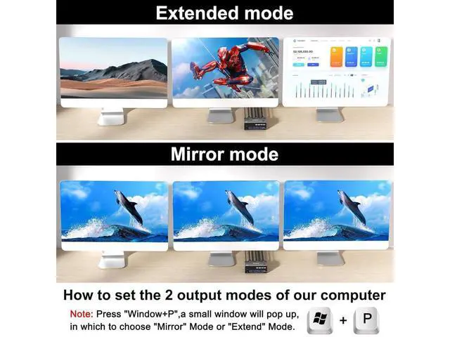 Alt view image 3 of 7 - Triple Monitor HDMI DP KVM Switch for 3 Monitors 2 Computers, 8K@30Hz, HDMI + 2 Displayport KVM Switch for 2 Computer Share 3 Monitor and Keyboard Mouse, Wired Remote and 5 Cables Included eokCXOY