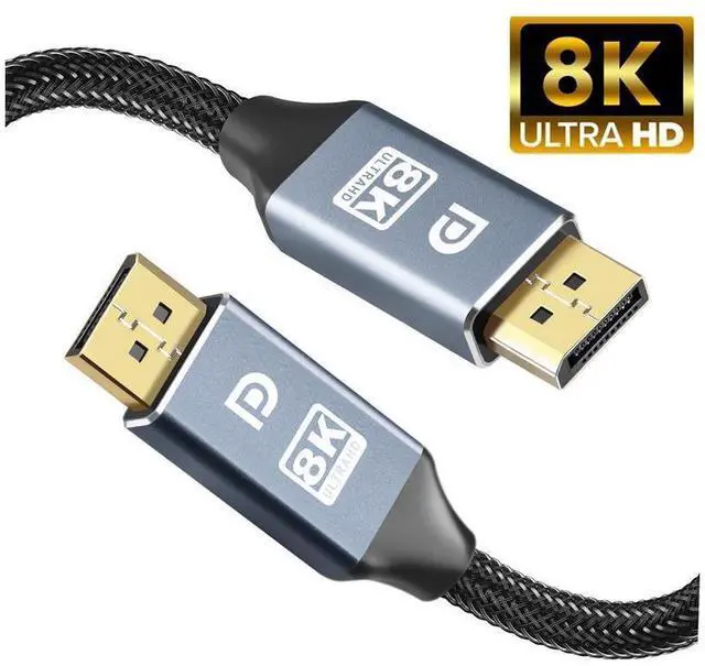 Main image of DisplayPort Cable 1.4, 8K 3.3ft/1M Enthusiast DP to DP Cable Cord (8K @60Hz 7680x4320, 4K @240Hz, 2K @144Hz) HBR3 High Speed Displayport Cable for Laptop, PC, Gaming Monitor, TV Gaming Monitor - Grey