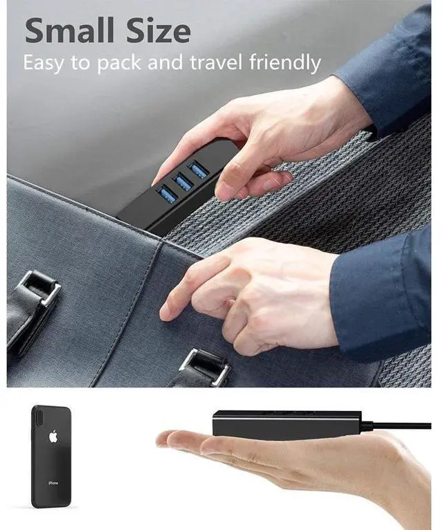 Alt view image 4 of 7 - USB to Ethernet Adapter, 3-Port USB 3.0 Hub with RJ45 10/100/1000 Gigabit Ethernet Adapter Converter LAN Wired USB Network Adapter for Ultrabooks, Notebooks, Tablets and More eokCXOY