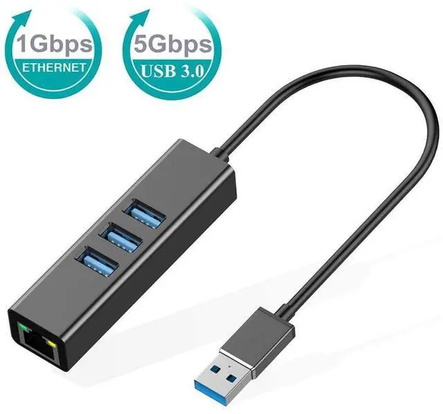 Main image of USB to Ethernet Adapter, 3-Port USB 3.0 Hub with RJ45 10/100/1000 Gigabit Ethernet Adapter Converter LAN Wired USB Network Adapter for Ultrabooks, Notebooks, Tablets and More eokCXOY